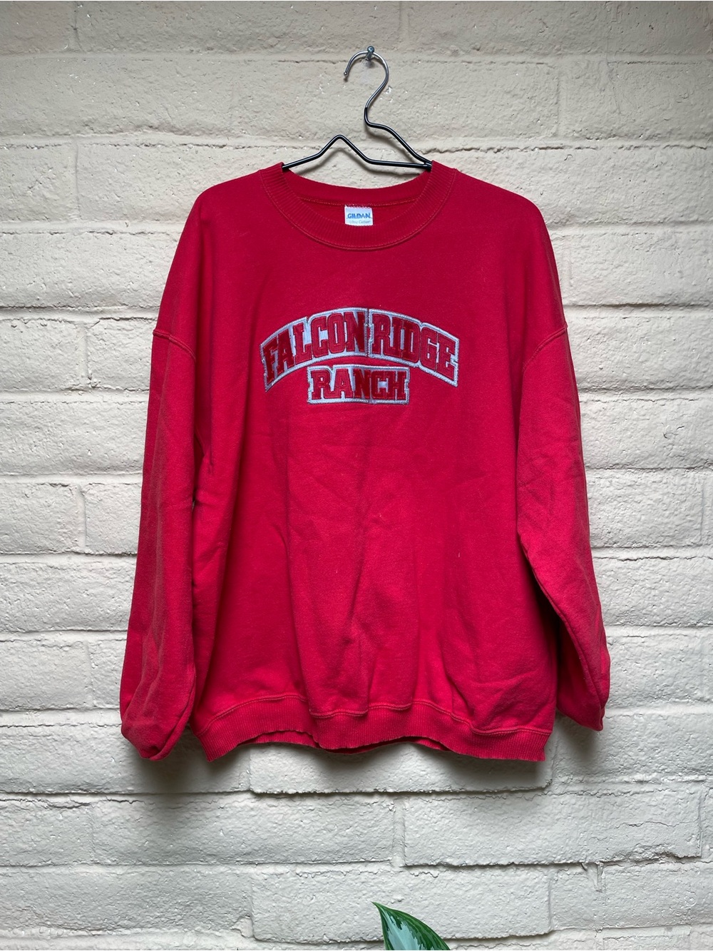 Gildan Red Falcon Ridge Ranch Embroidered Crewneck
